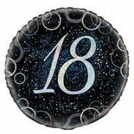 Black Glitz 18th Birthday Foil Balloon 45cm