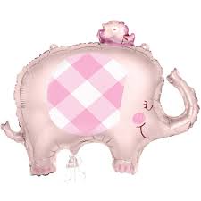 Pink Baby Elephant Shape Foil Balloon 76cm