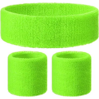 Neon Green Sweatbands 3pk