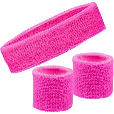 Neon Pink Sweatbands 3pk