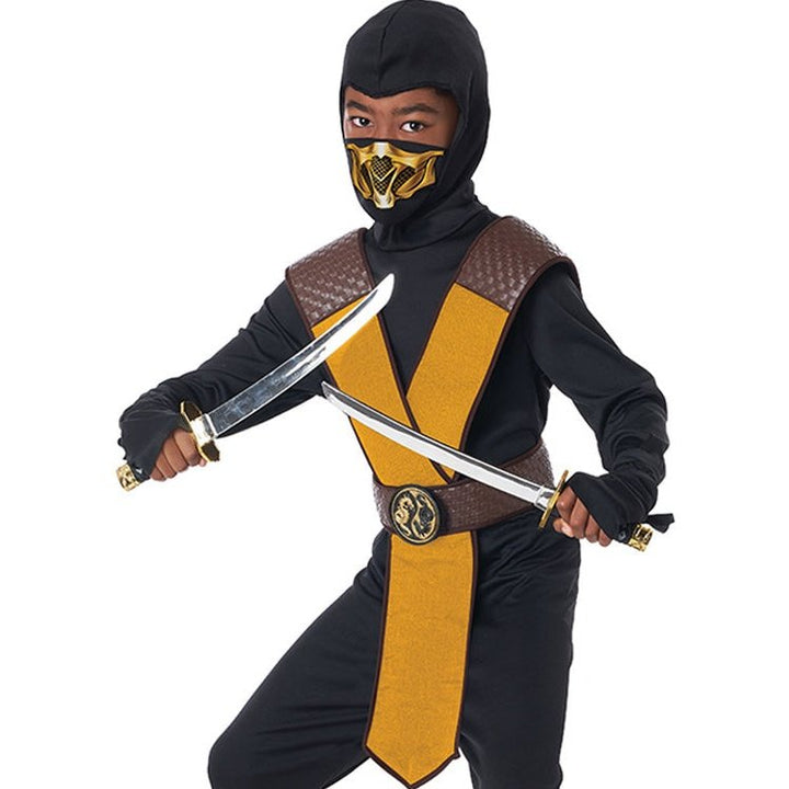 Dragon Master Yellow Ninja Boys Costume.