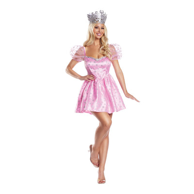 Good Witch Satin Glitter Mesh Dress Women’s Costume