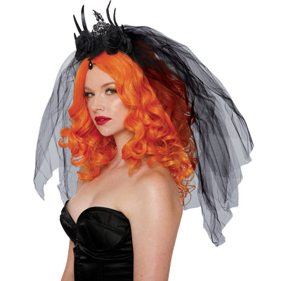  Intricately designed headpiece with elegant lace detailing 