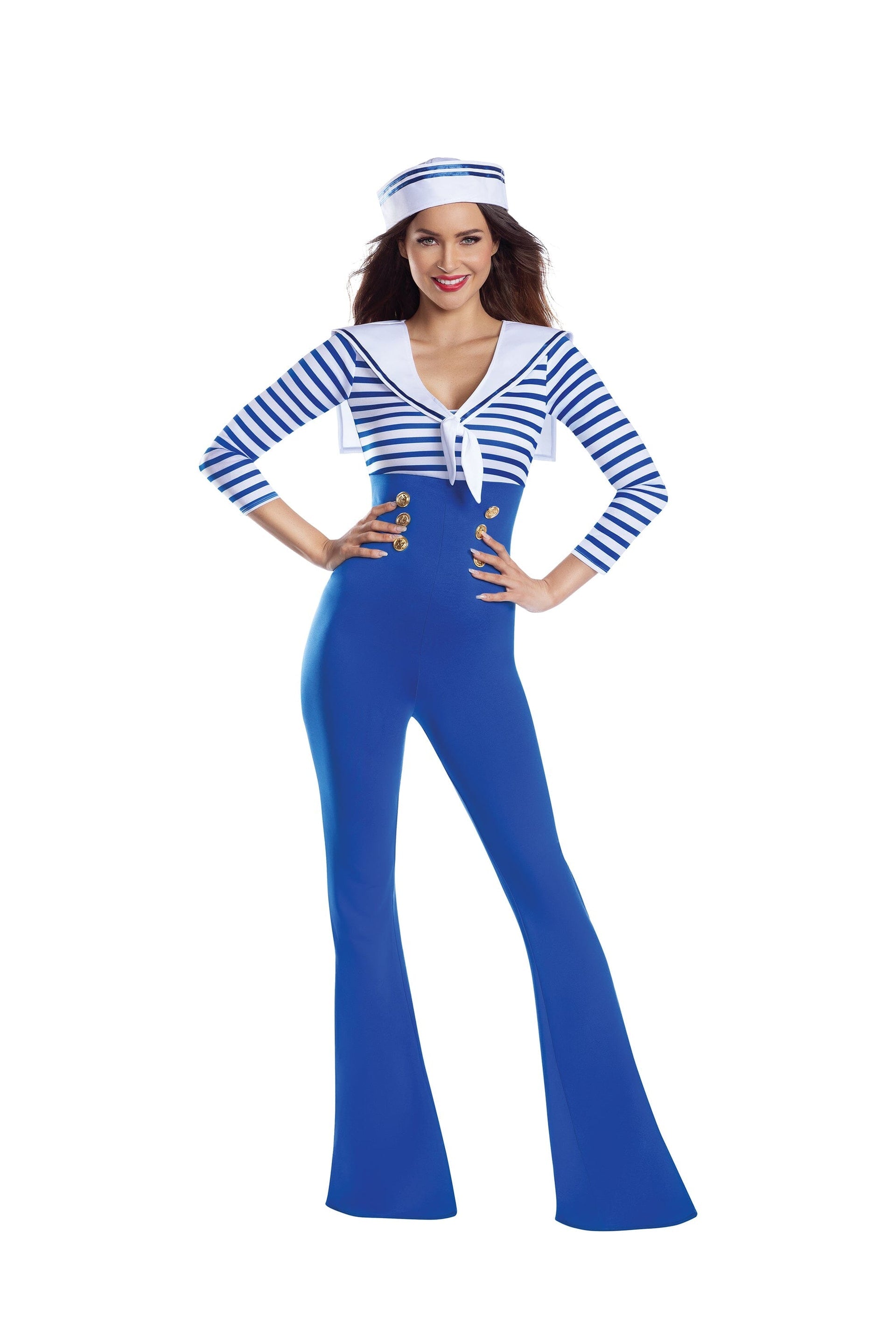 Sailorette Bellbottom Jumpsuit Women’s Costume