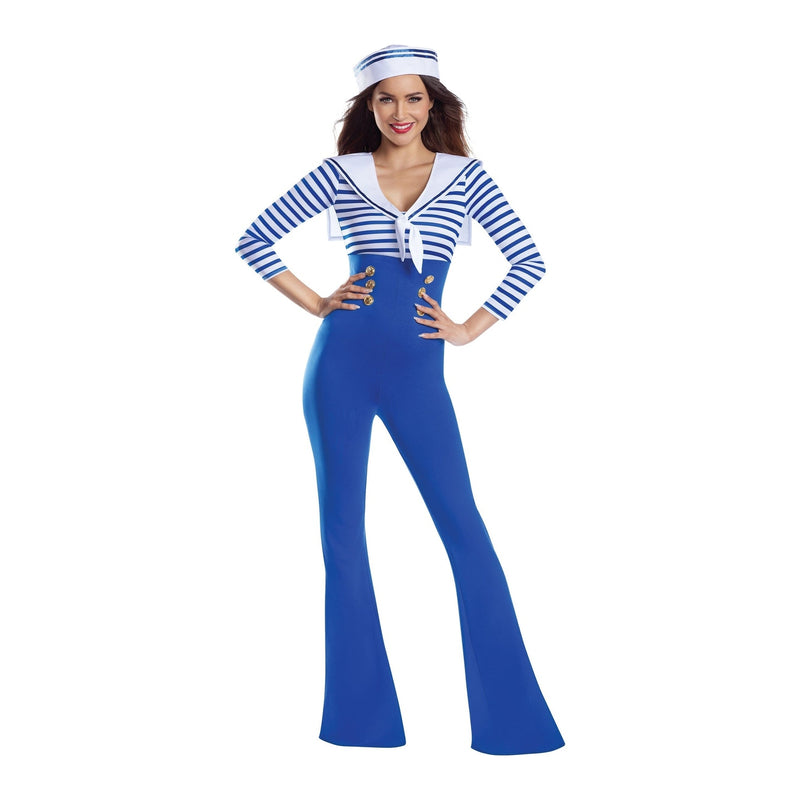 Sailorette Bellbottom Jumpsuit Women’s Costume