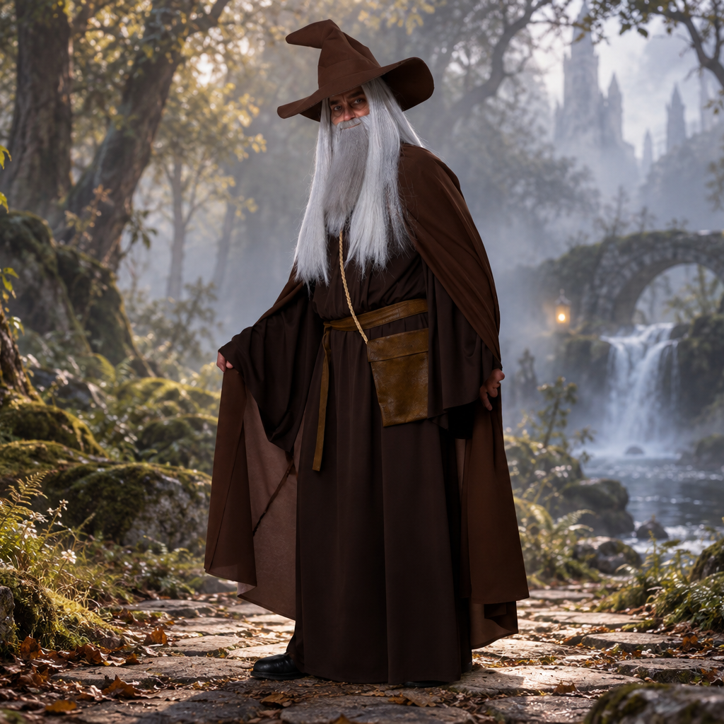 Wandering Wizard Brown Adult Men's Costume