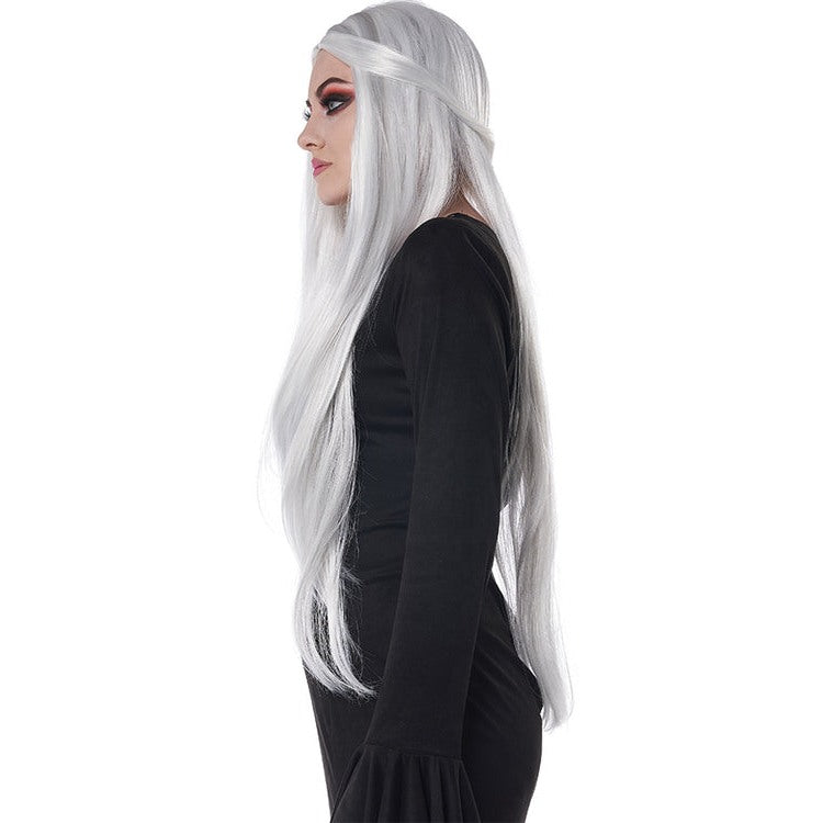 White Synthetic Wig for Cosplay with Extra Length and Volume