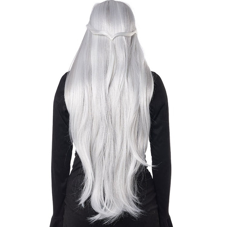 Long White Wig for Adult Cosplay with Natural-looking Texture and Shine