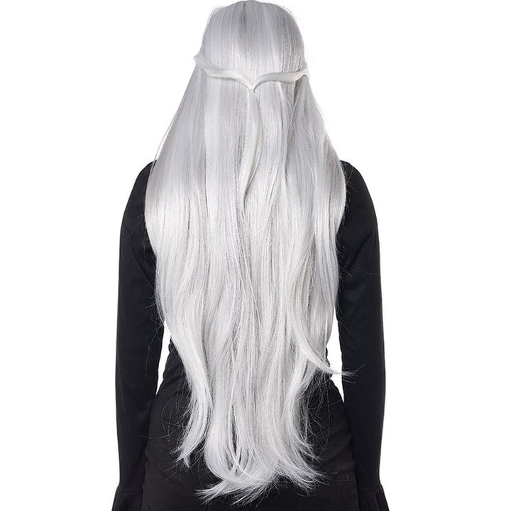 Long White Wig for Adult Cosplay with Natural-looking Texture and Shine