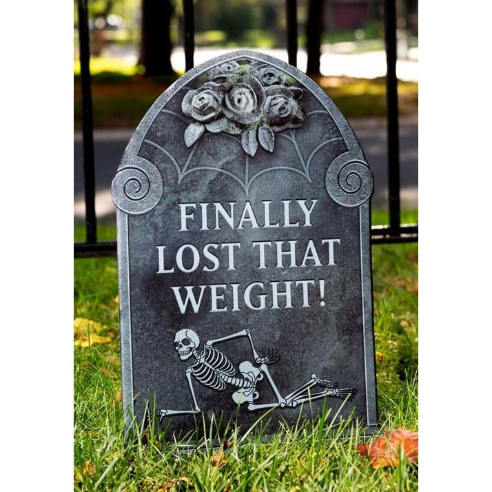 Finally Lost That Weight! Skeleton Tombstone