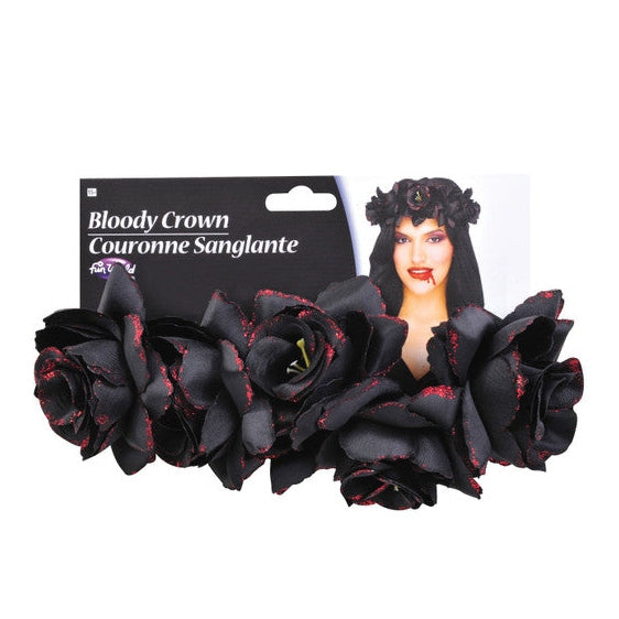 Gothic Bloody Floral Headpiece Flower Tiara for Adult Halloween Costume