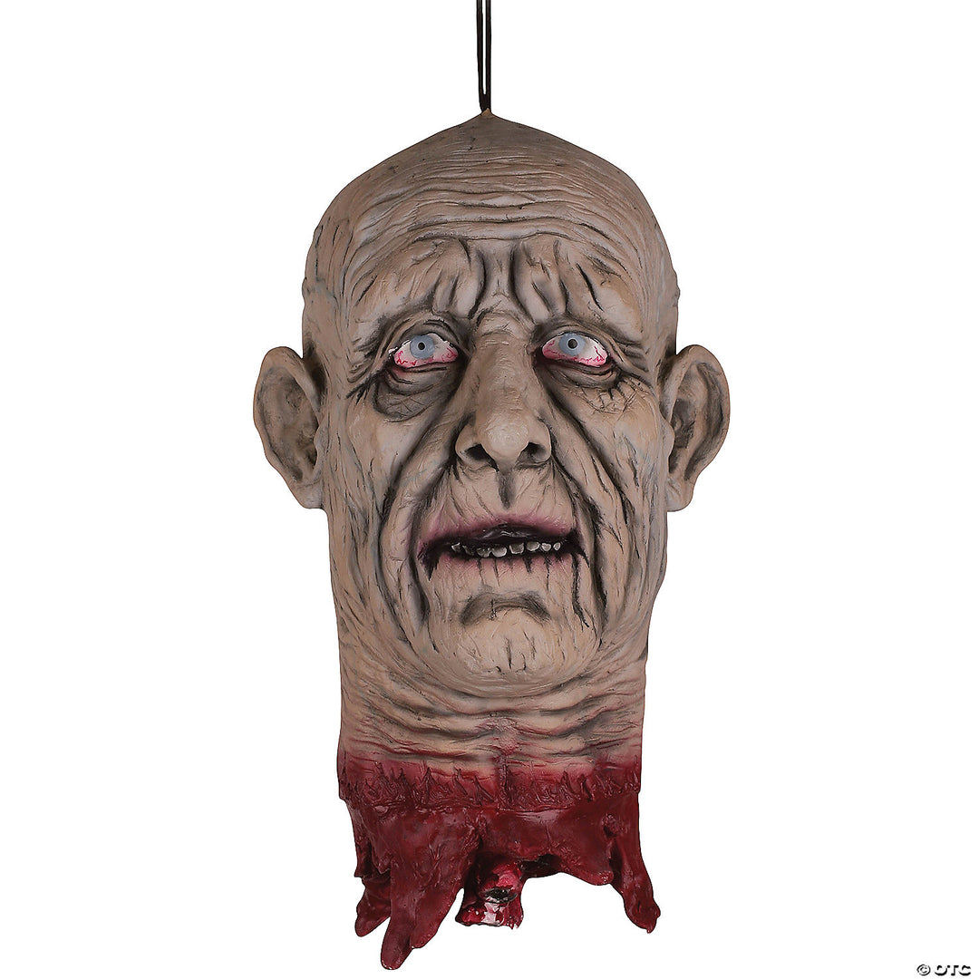 Spooky Halloween Hanging Old Man Cut-Off Head Decoration for Haunted House