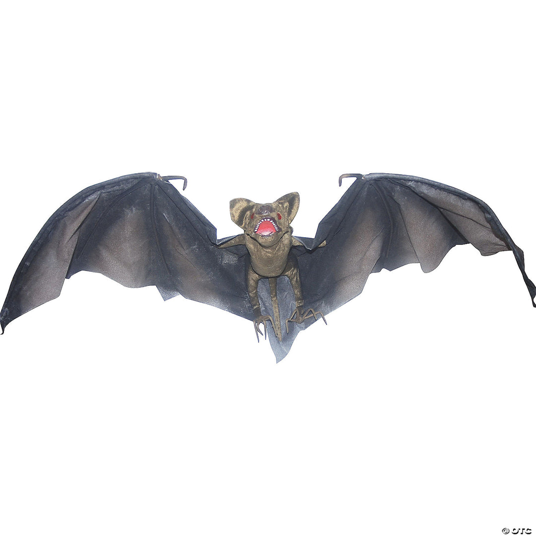 A spooky and realistic hanging vampire bat decoration for Halloween decor