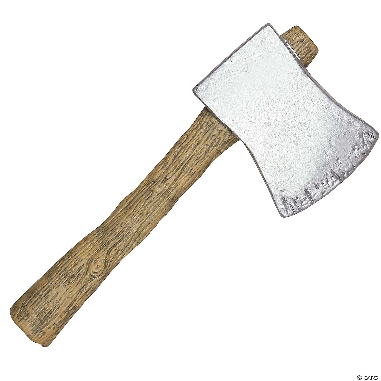 A close-up image of a sharp, stainless steel hatchet with a black handle, ideal for outdoor activities such as camping and survival situations