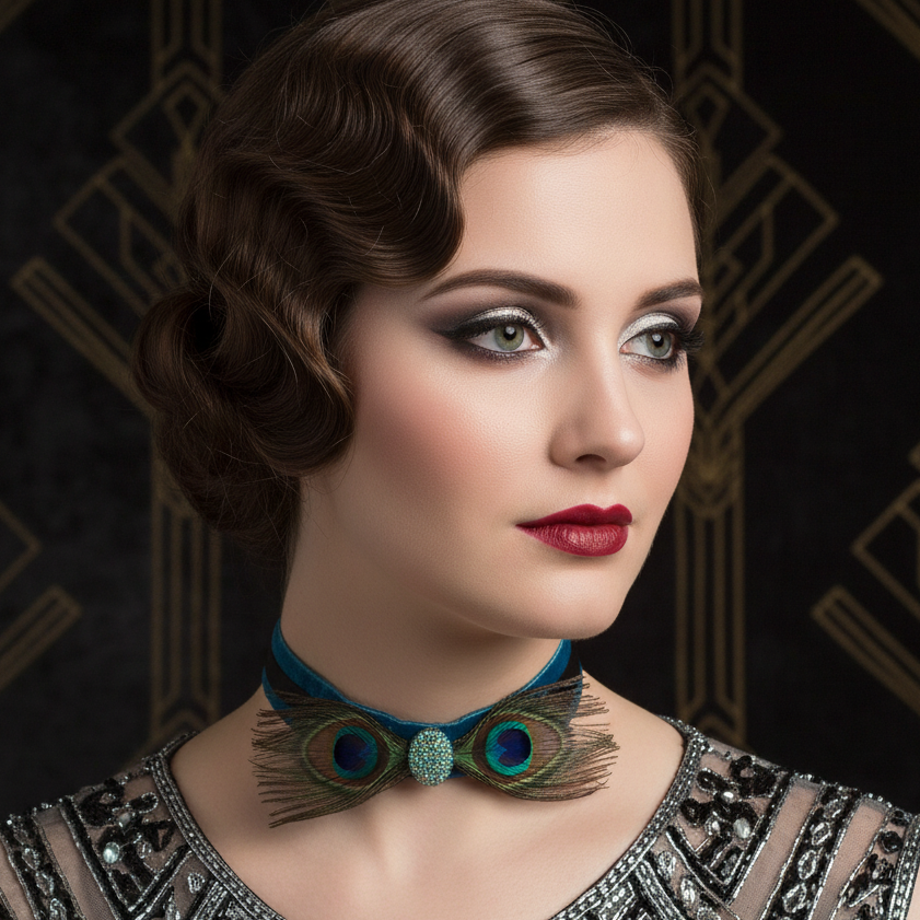 Peacock Flapper Choker