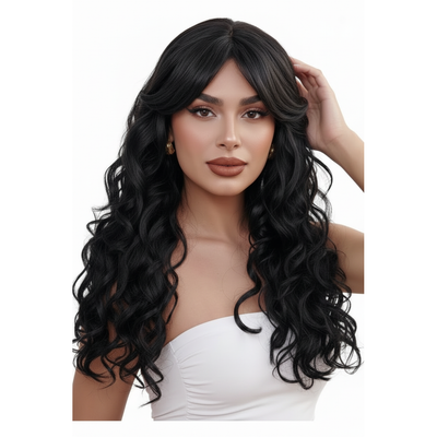 Ash Midnight Muse long wavy black wig - high definition product image