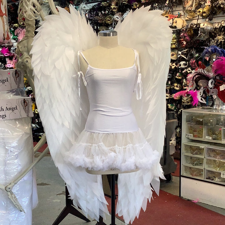 White Full Length Angel Wings Adult