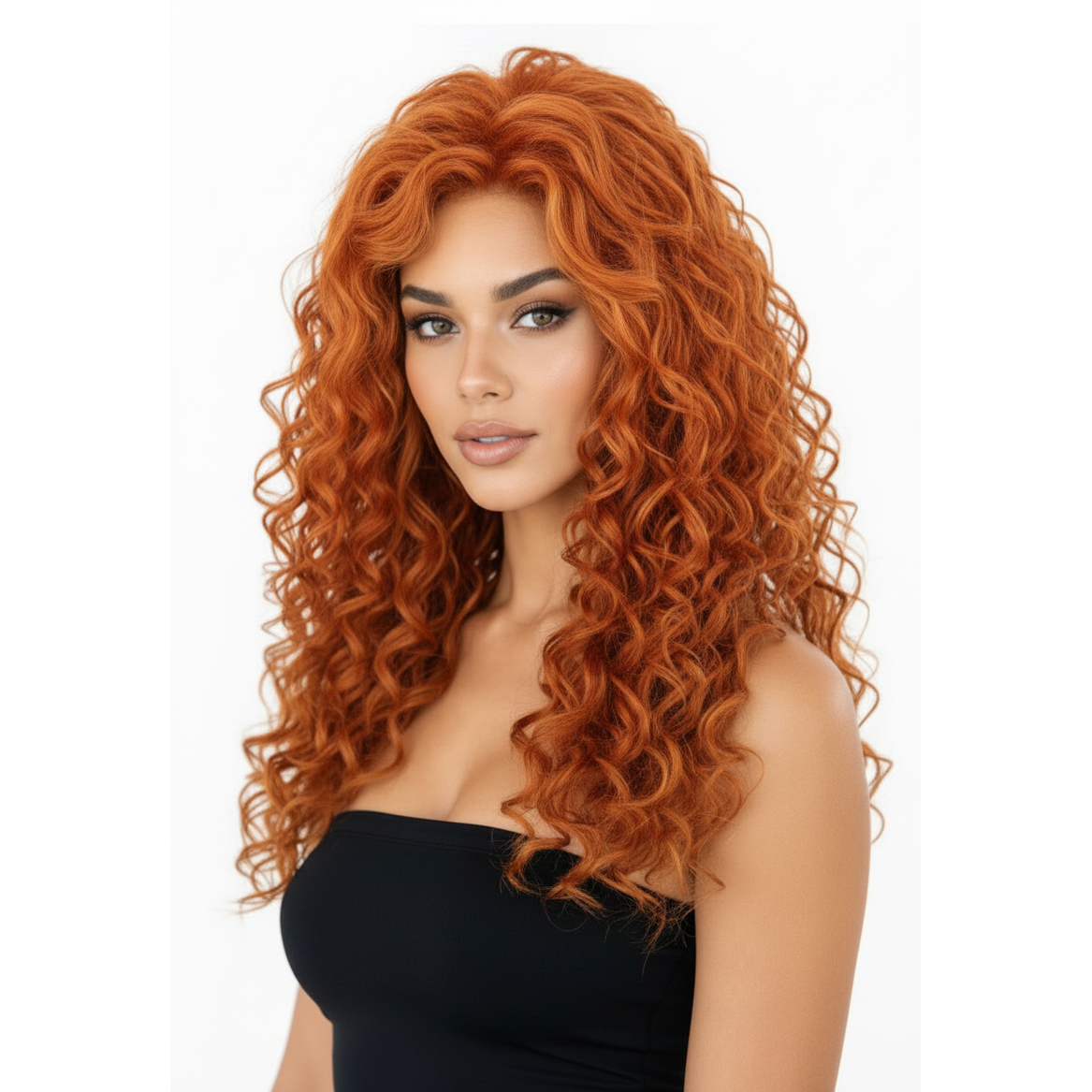 Iris Amber Inferno Long Curly Copper Wig | Allaura Fever Dream