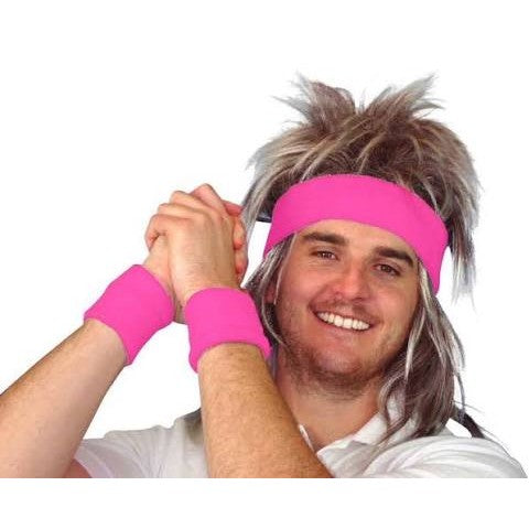 Neon Pink Sweatbands 3pk