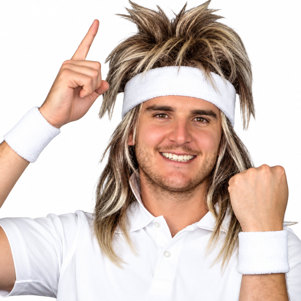 Neon White Sweatbands 3pk