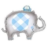 Blue Baby Elephant Shape Foil Balloon 76cm