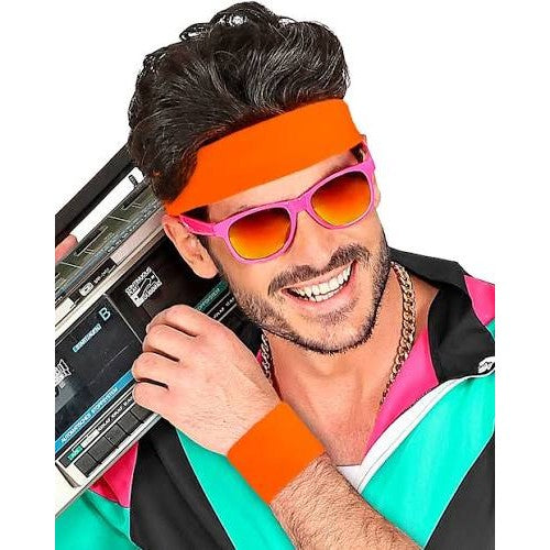 80s Neon Sweatbands, Orange