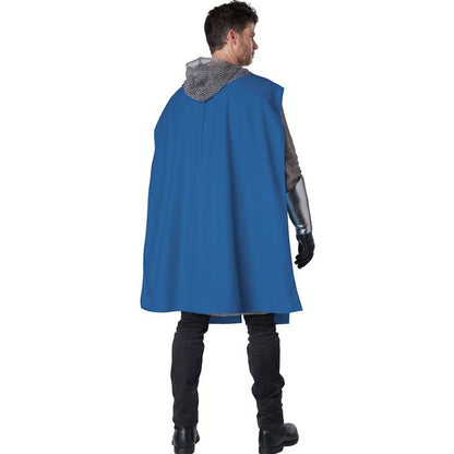 Royal blue Knight's Surcoat Men's Costume with medieval cross detail