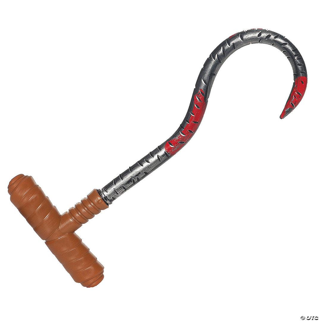 A realistic meat hook costume accessory, perfect for adding a scary touch to your Halloween outfit