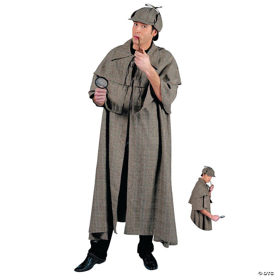 Men's Inspector Rousseau Costume - Standard, a classic detective outfit with hat, coat, and pipe