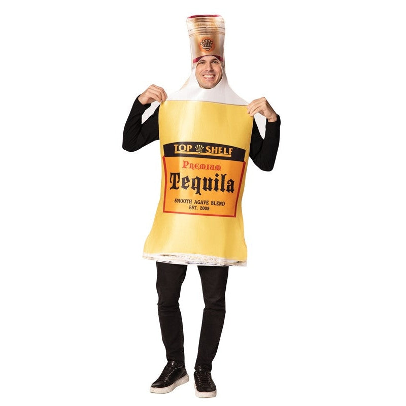 Tequila Bottle Costume with Sombrero and Serape for Adults