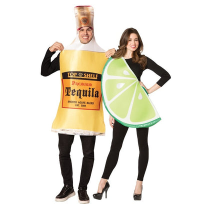 Tequila Bottle and Lime Slice Couple Costumes.