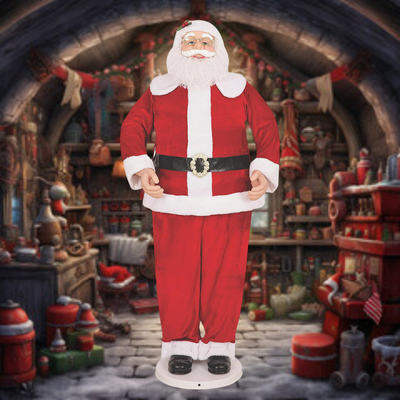 60 Animated Dancing Santa with Red Suit and White Beard, Festive Christmas Decor figurine spinning and moving in cheerful dance motion
