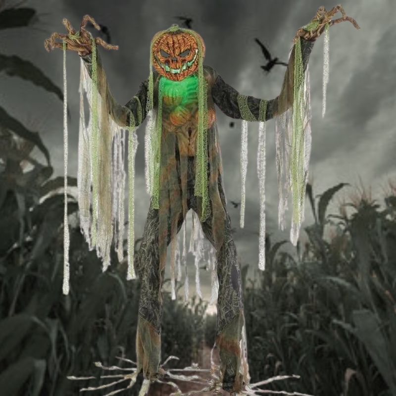 Creepy and realistic animated Root Of Evil Halloween prop hanging from a tree