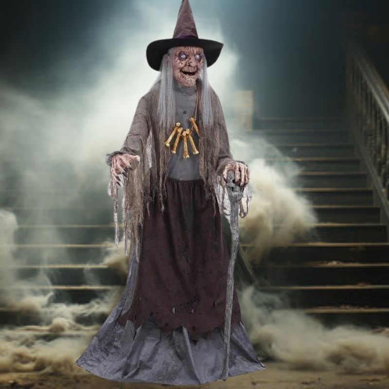 Spooky Animated Witch Prop With Servo Motor Moving and Glowing