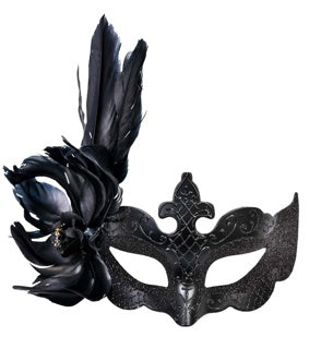 Feathered Eye Mask, Black