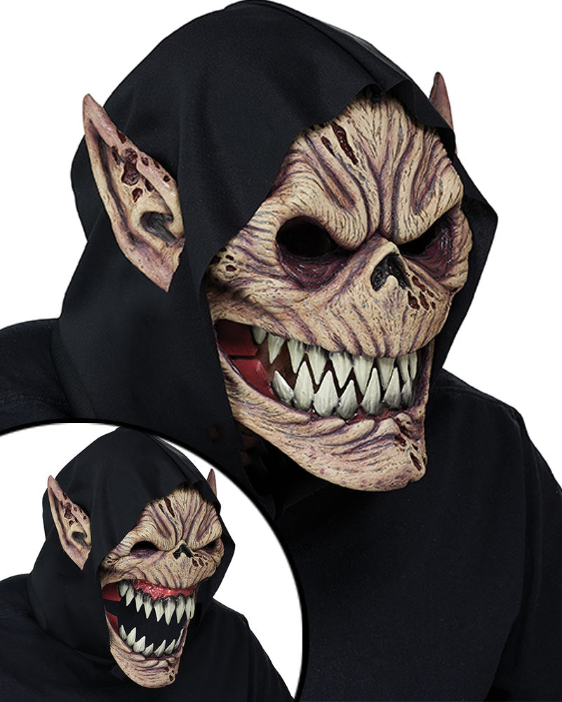 Fright Fiend Ani-Motion Adult Costume Mask with realistic features and movable mouth 