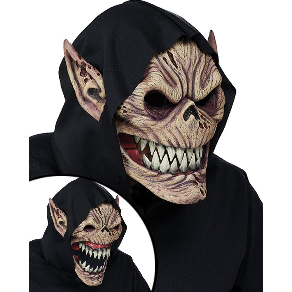 Fright Fiend Ani-Motion Adult Costume Mask with realistic features and movable mouth 