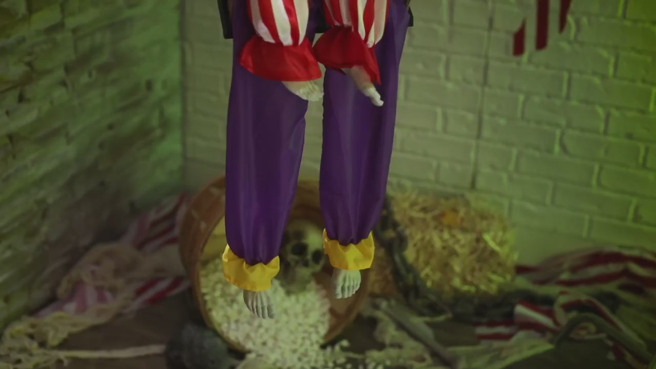 4 Ft Animated Hanging Clown Swing Decoration with Sound
