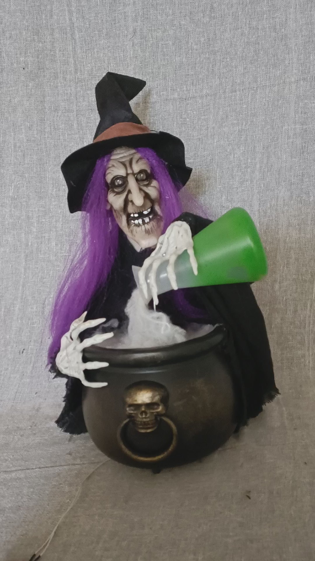 Animated Potion Pouring Witch 40cm