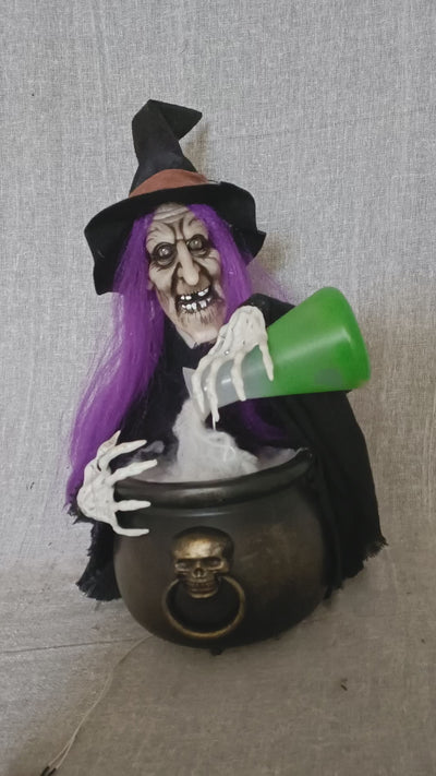 Animated Potion Pouring Witch 40cm