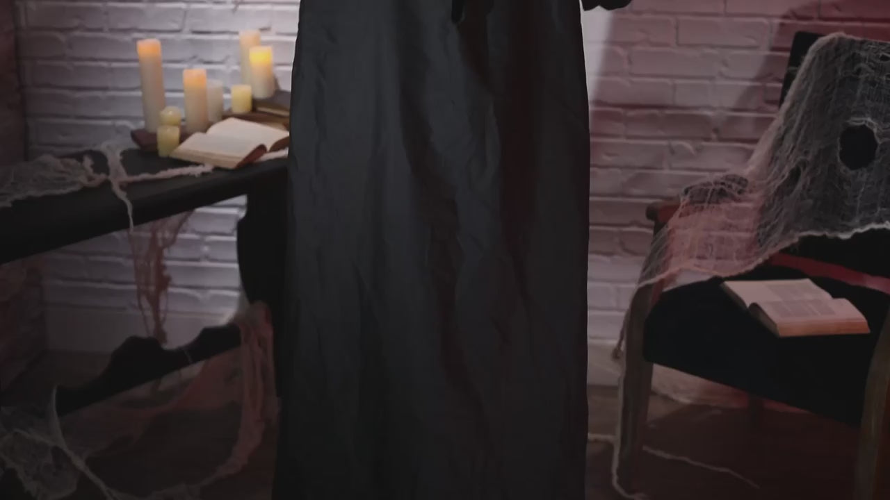 5 Ft. 4" Animated Light-Up Standing Suddenly Surprise Nun with Sound Halloween Decoration