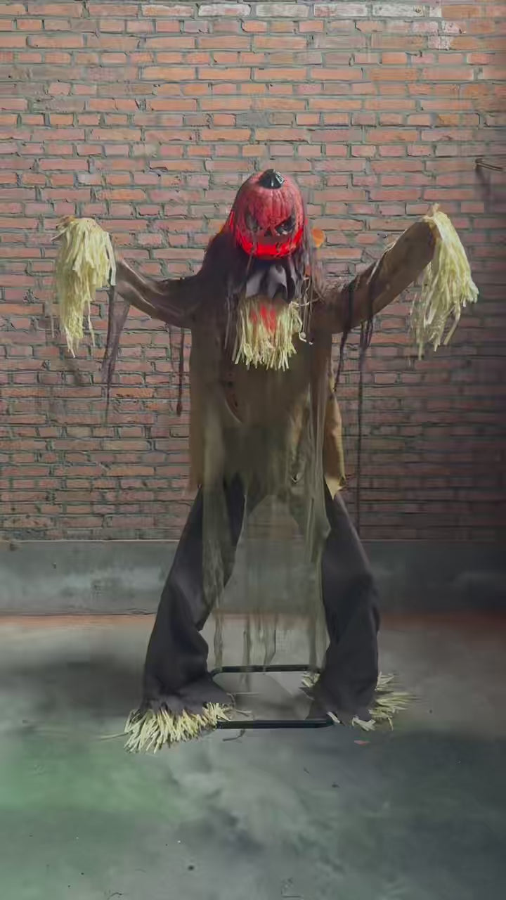 Animated Haunted Pumpkin Man 1.9m (6FT)