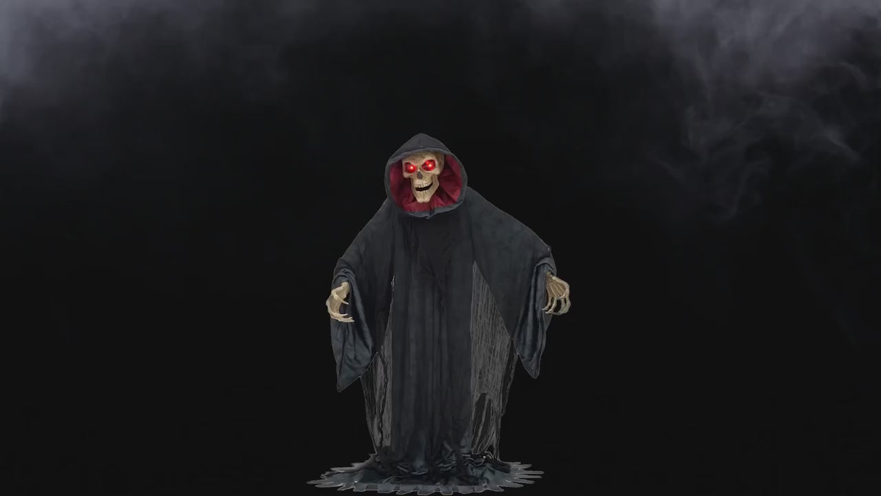 6 Ft 9 Animated Rising Skeleton Reaper Halloween Decoration
