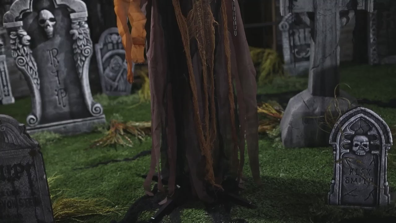 Light-Up Standing Skeleton Reaper with Chains & Sound 5 Ft