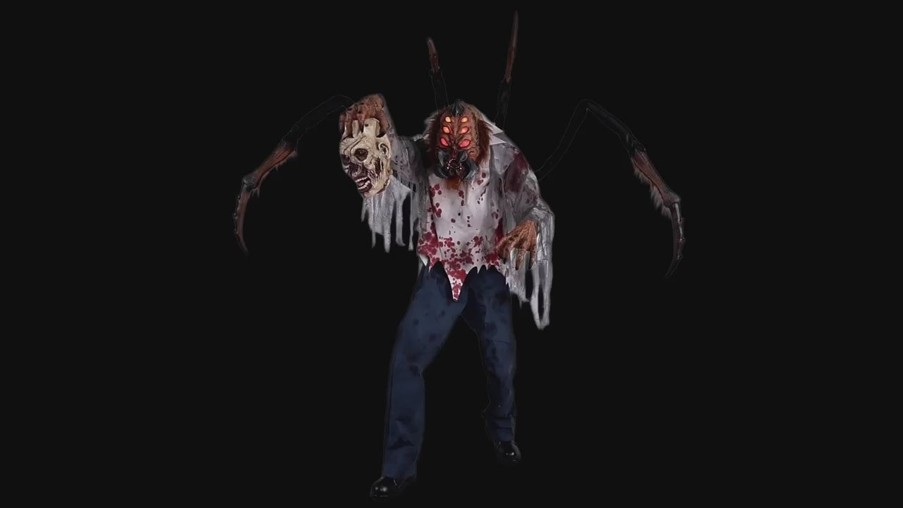 Load video: 6 Ft. 10" Animated Spider Monster Dr. Fangor