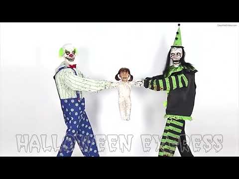 Animated Tug Of War Clowns - Green and Black