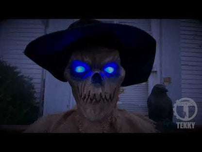 78-Inch Animated Scarecrow with Lantern and Sign