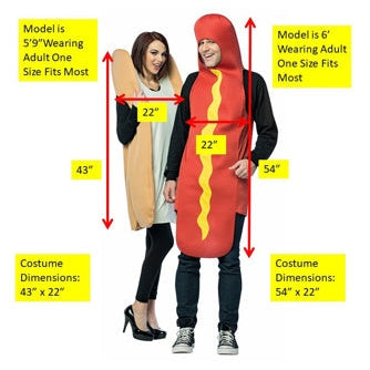 Hot Dog & Bun Couples Costume Set