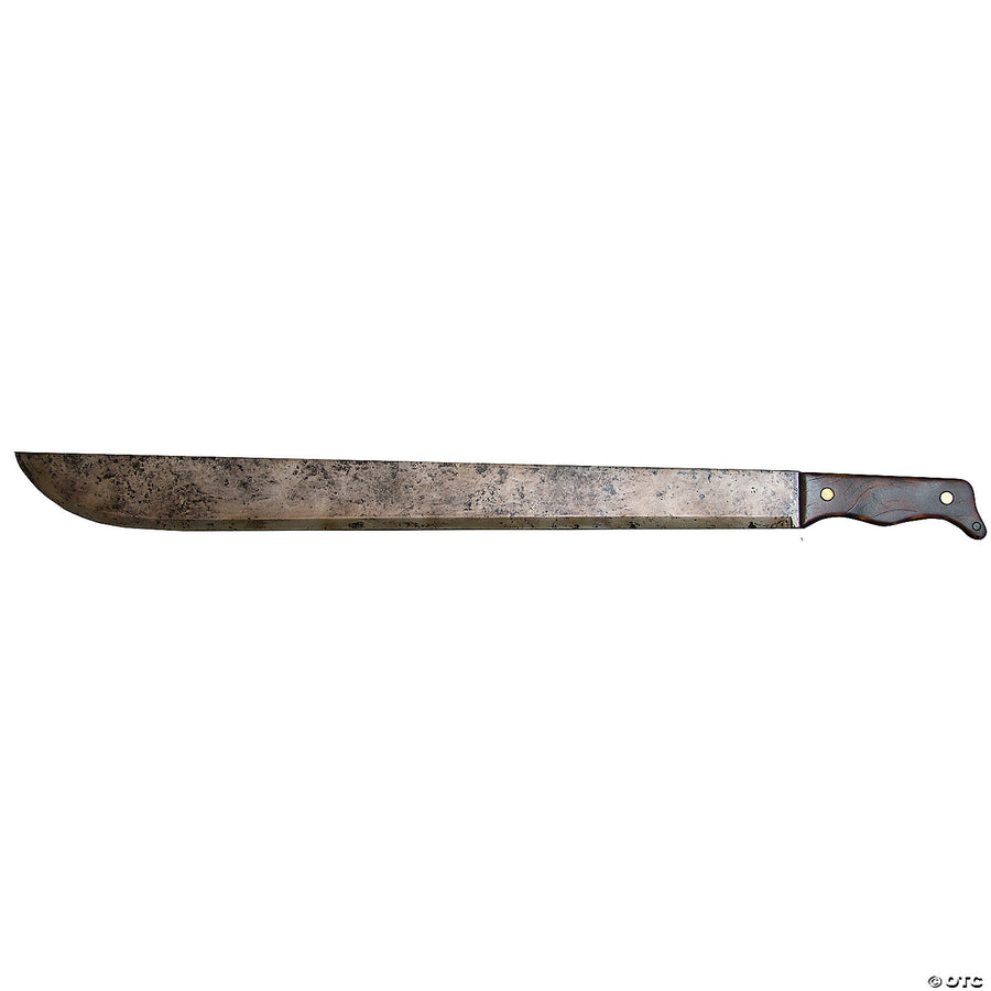 Stainless steel Rick Grimes machete with black handle and two-toned blade