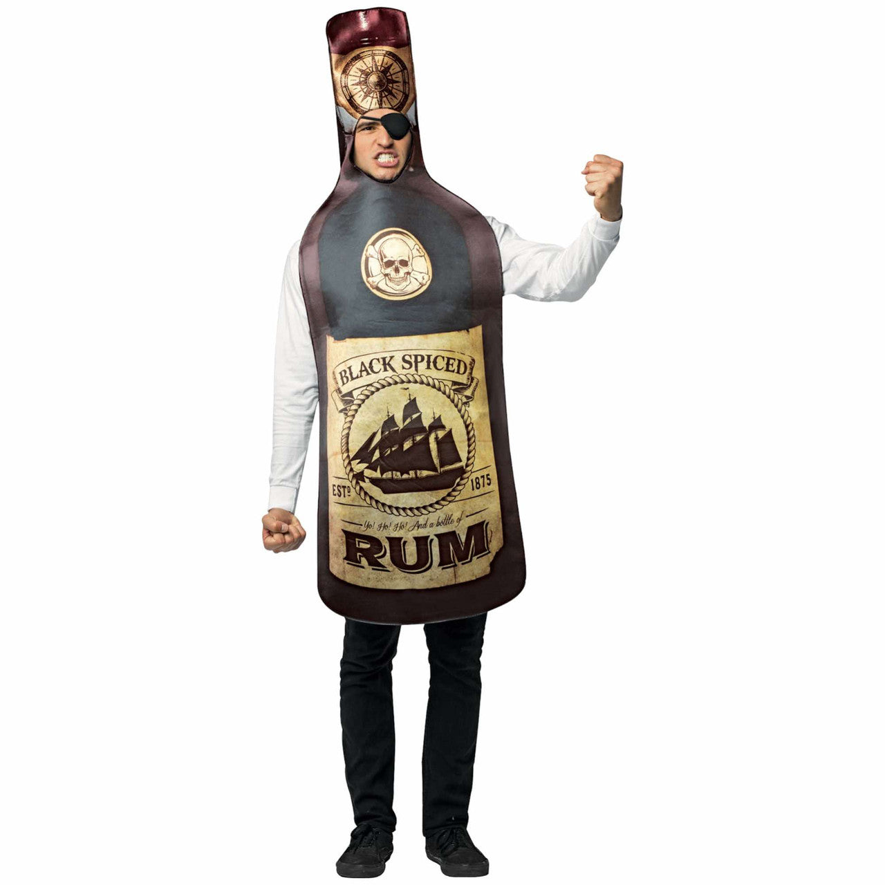 Rum Bottle and Eye Patch Costume